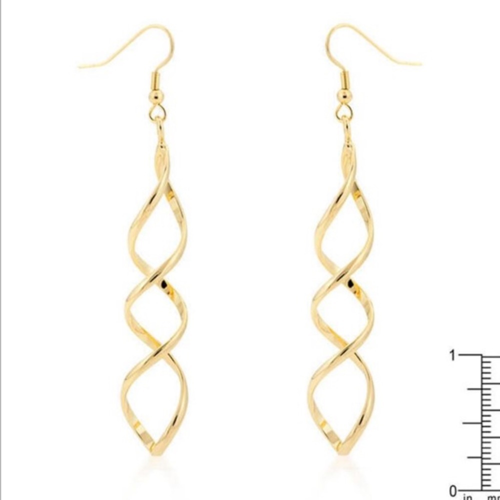 NWOT 18k Gold Plated Twisted Fashion Hook Earrings